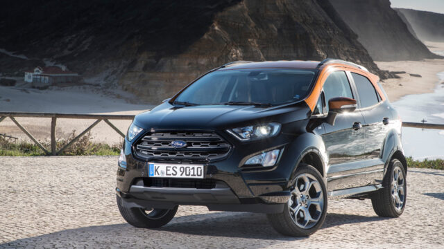 Ford EcoSport SUV By The Beach In Scenic Landscape Wallpaper
