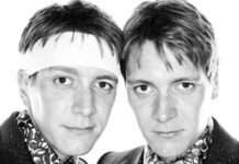 Fred And George Weasley Black And White Portrait Wallpaper