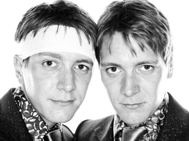 Fred And George Weasley Black And White Portrait Wallpaper