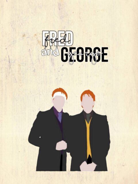 Fred And George Weasley Minimalist Wallpaper Art Design