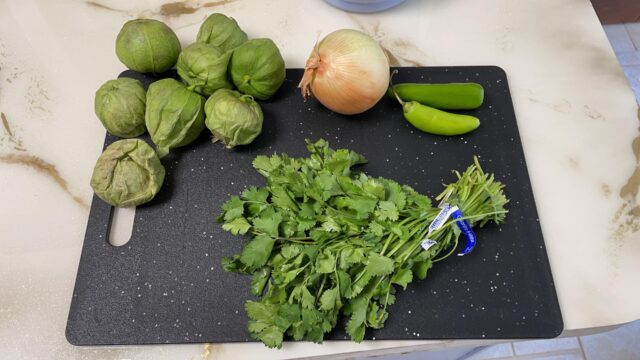Fresh Cilantro and Vegetables on Black Cutting Board for Cilantro Wallpapers
