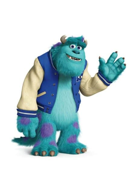 Friendly Sulley from Monsters Inc in Blue Letterman Jacket Wallpaper