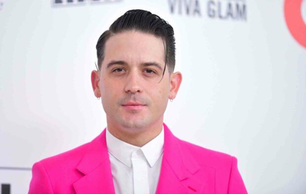 G Eazy is wearing a bright pink suit with a white shirt, HD Desktop Wallpaper