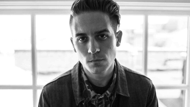 A close up black and white photo of G Eazy looking directly at the camera, HD Desktop Wallpaper