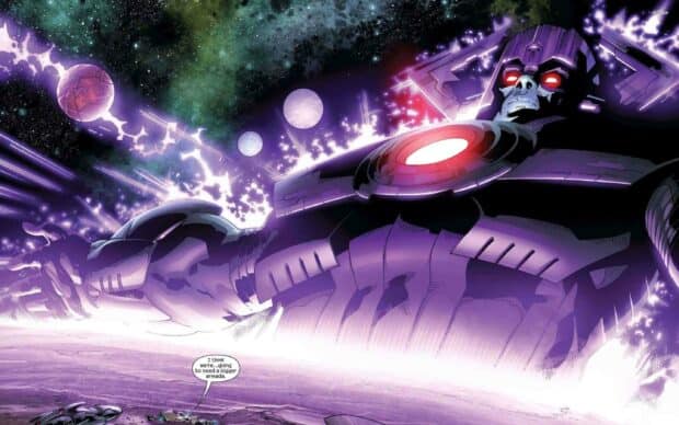 Galactus is shown wielding vast cosmic power in space, 2K Desktop Wallpaper