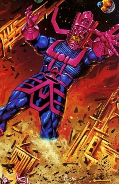 Galactus is depicted causing cosmic destruction in space, HD Mobile Wallpaper