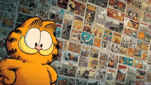 Garfield Wallpaper For PC, A Nostalgic Tribute To Garfield Adventures Through The Years Showcased In A Vibrant Montage