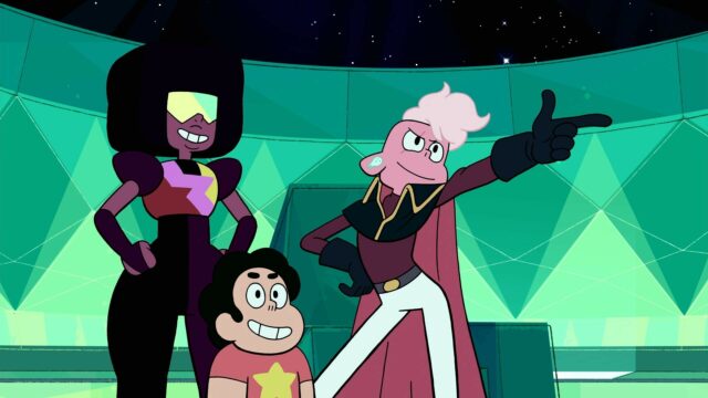 Garnet Steven Universe Wallpaper with Steven and Stylish Character in Crystal Setting