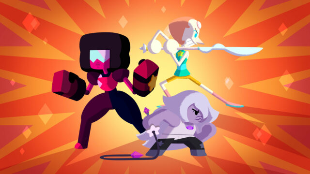 Garnet and Team Steven Universe Action Pose Bright Background Wallpaper
