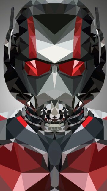 Geometric Low Poly Art of Ant Man Helmet Close Up Ant Man Wallpapers
