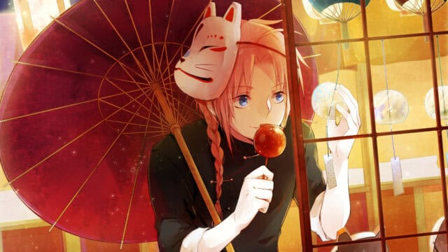 Gintama The Final Aesthetic Wallpaper Character With Umbrella And Mask