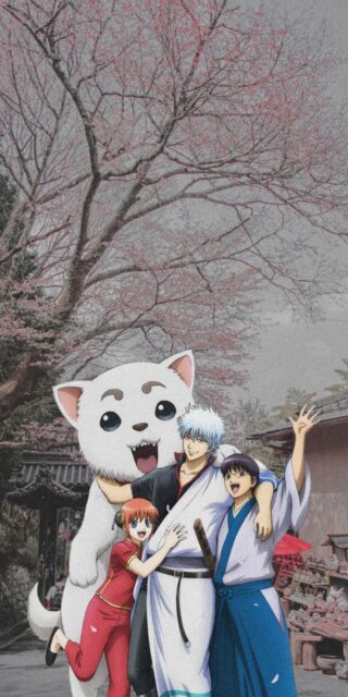 Gintama The Final Characters Under Cherry Blossom Tree Wallpaper