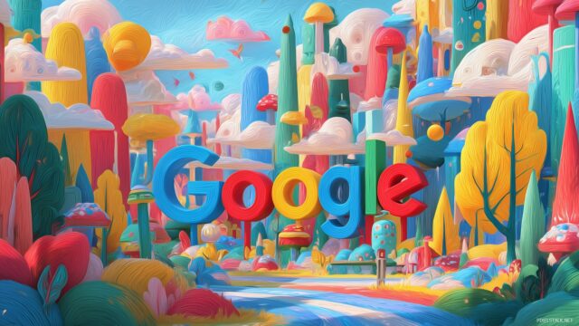 Google Wallpaper High Resolution, Colorful Google Logo In A Whimsical Setting With Playful Elements Creating A Vibrant Atmosphere