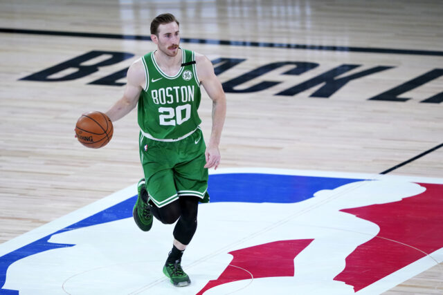 Gordon Hayward Boston Celtics NBA Action Wallpaper on Basketball Court