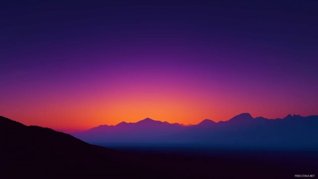 Gradient Desktop Wallpaper HD Free Download, Sunset Gradient Transitioning From Orange To Violet, Evoking A Sense Of Tranquility