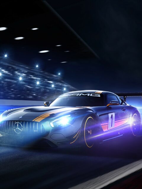 Gran Turismo 7 Racing Car Wallpaper Night Track Glare