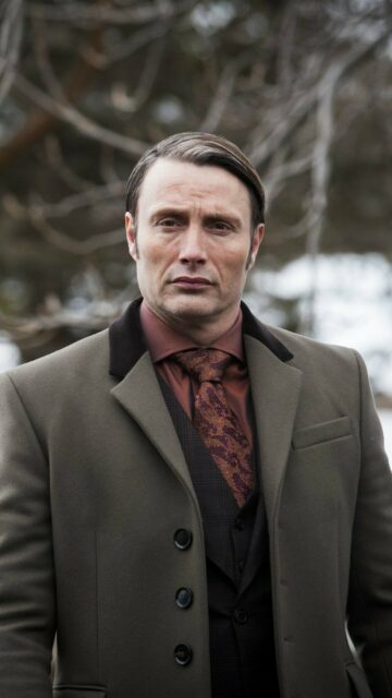 Hannibal TV Series Wallpaper Featuring Stylish Character in Formal Coat and Tie
