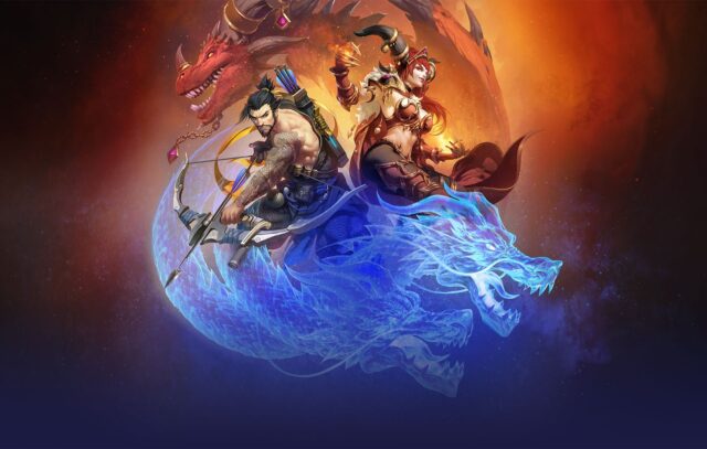 Hanzo Wallpapers Featuring Dragon Spirits and Dynamic Archer and Sorceress Characters