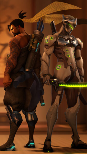Hanzo and Genji Overwatch Characters Standing Back to Back Hanzo Wallpapers