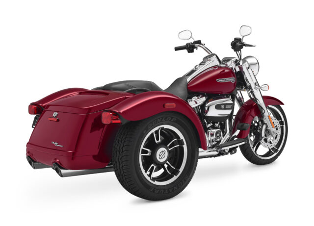 Harley Davidson Freewheeler In Vibrant Red Wallpaper