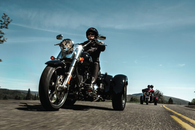 Harley Davidson Freewheeler On Open Road Adventure Wallpaper