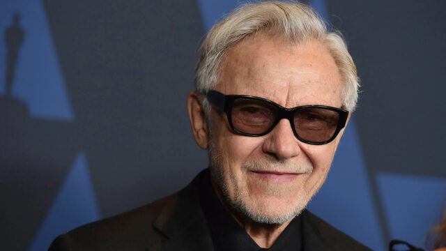 Harvey Keitel Smiling In Stylish Sunglasses Portrait Wallpaper