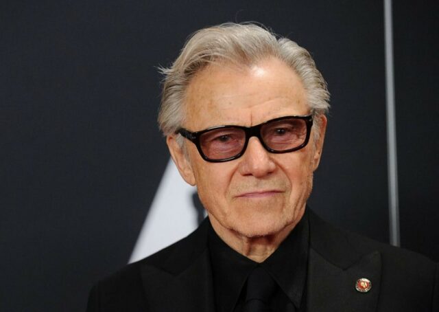 Harvey Keitel Stylish Black Suit And Glasses Wallpaper