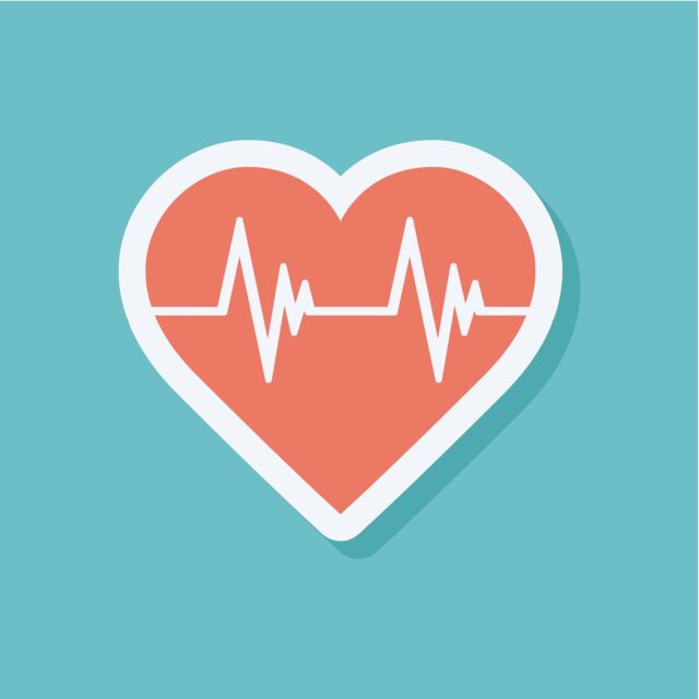 Heartbeat Wallpaper With Heart And Pulse Design On Blue Background
