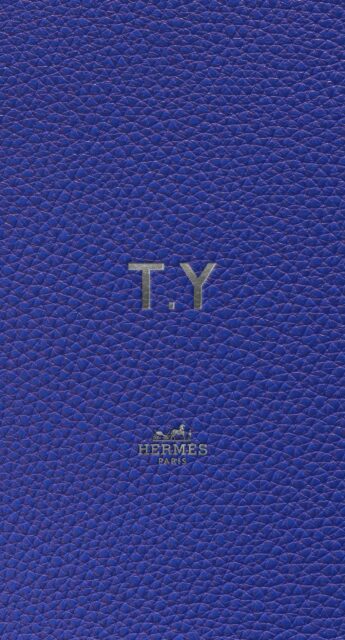 Hermes Blue Leather Luxury Wallpaper Design