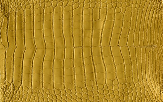 Hermes Crocodile Texture Wallpaper In Luxurious Gold Hue