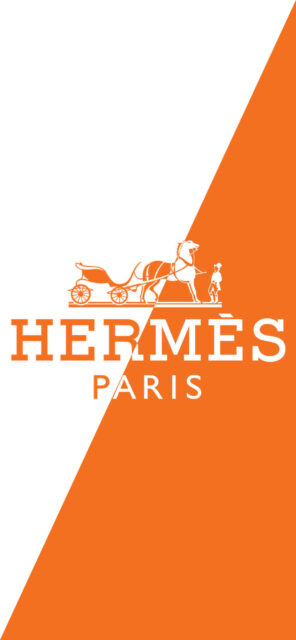 Hermes Paris Logo Orange And White Wallpaper Design