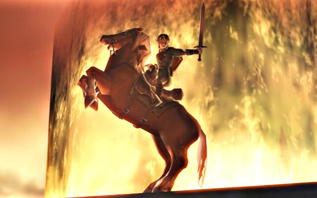 Heroic Link Riding Epona In Twilight Princess Wallpaper