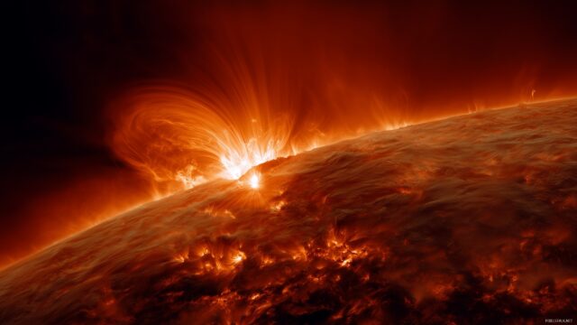 High Resolution NASA Sun Wallpaper, Detailed And Energetic Representations Of Solar Flares In HD Quality For Desktop Enjoyment