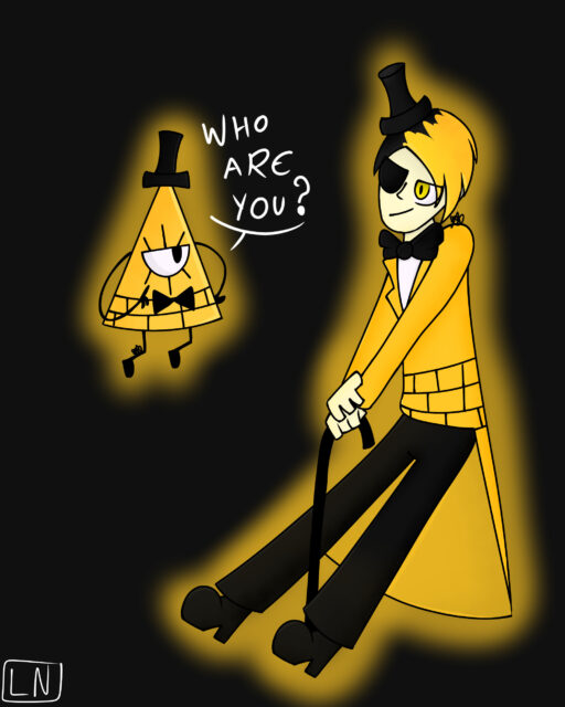 Human Bill Cipher Wallpaper Featuring Mystery and Dual Identity