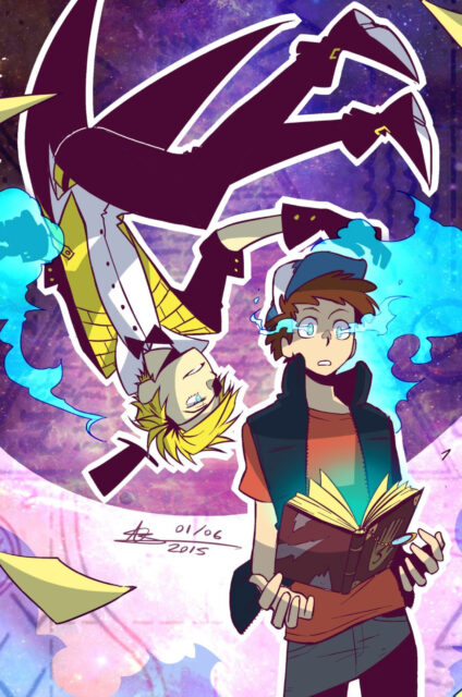 Human Bill Cipher and Dipper Pines Magic Book Gravity Falls Wallpaper