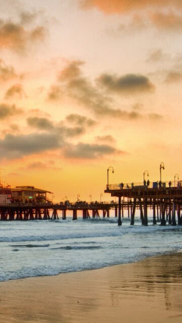 Huntington Beach Pier Sunset Scenic Coastal View Wallpapers