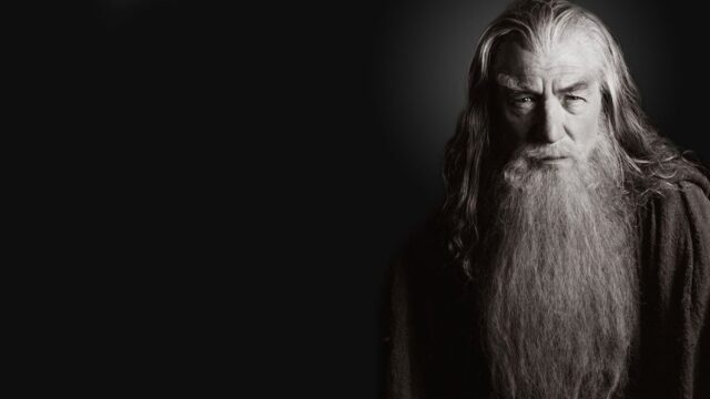 Ian McKellen As Gandalf Black And White Portrait Wallpaper For Fans