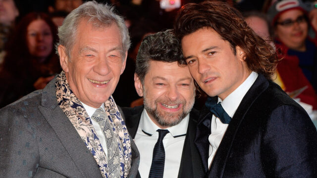 Ian McKellen With Friends Smiling At Event High Quality Wallpapers