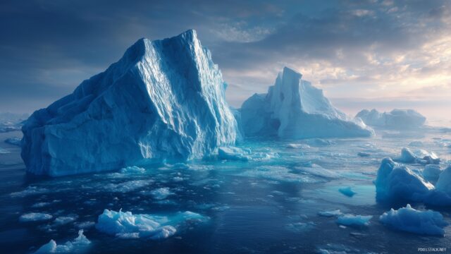 Iceberg High Quality Wallpaper, A Mesmerizing Shot Of Icebergs With Glowing Blue Hues, Showcasing The Beauty Of Polar Landscapes
