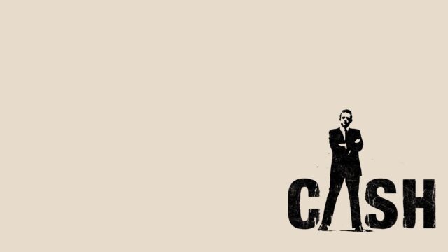 Iconic Johnny Cash Minimalist Wallpaper Design