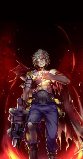 Ikoma Anime Character With Mechanical Arm And Fiery Background Ikoma Wallpapers