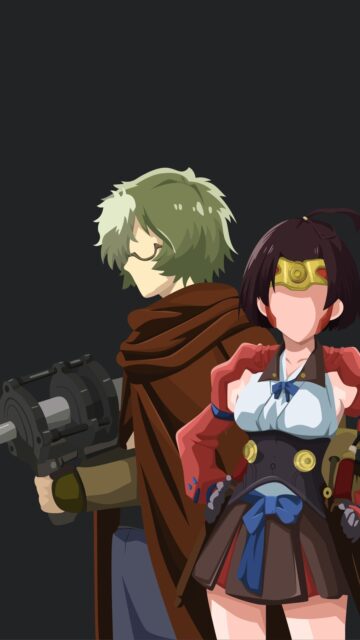 Ikoma And Female Anime Character Minimalist Dark Background Ikoma Wallpapers