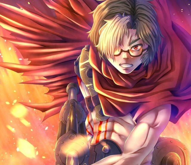 Ikoma Intense Battle Pose With Red Scarf And Mechanical Weapons Ikoma Wallpapers