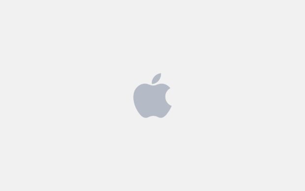 A gray Imac logo centered on a light gray background, 2K Desktop Wallpaper