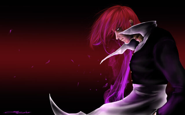 Iori Yagami Dynamic Art Wallpaper In Red And Purple Tones