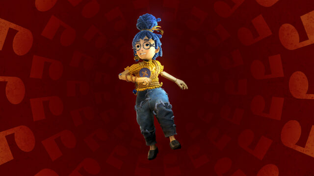 It Takes Two Character Artwork With Blue Hair And Red Background Wallpaper