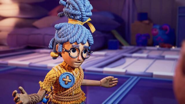It Takes Two Character With Blue Braided Hair And Glasses In Detailed Game Wallpaper