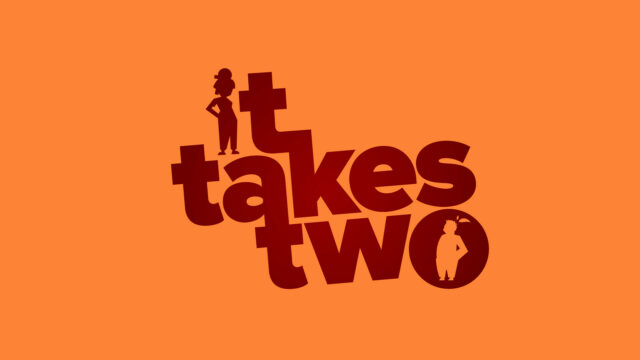 It Takes Two Minimalist Orange Background Game Logo Wallpaper