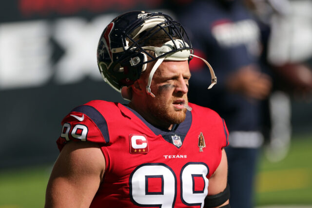 JJ Watt Ready For Action In Football Gear Wallpaper
