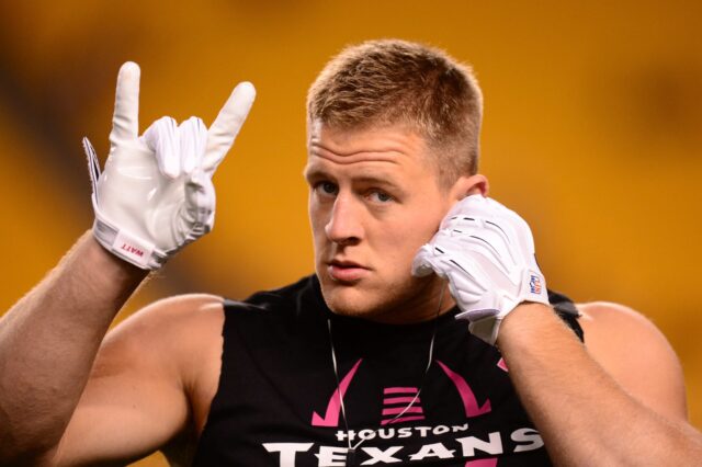 JJ Watt In Houston Texans Gear Focused And Ready Wallpaper